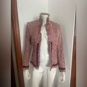 RED Valentino Multicolor Tweed Blazer with Fringe